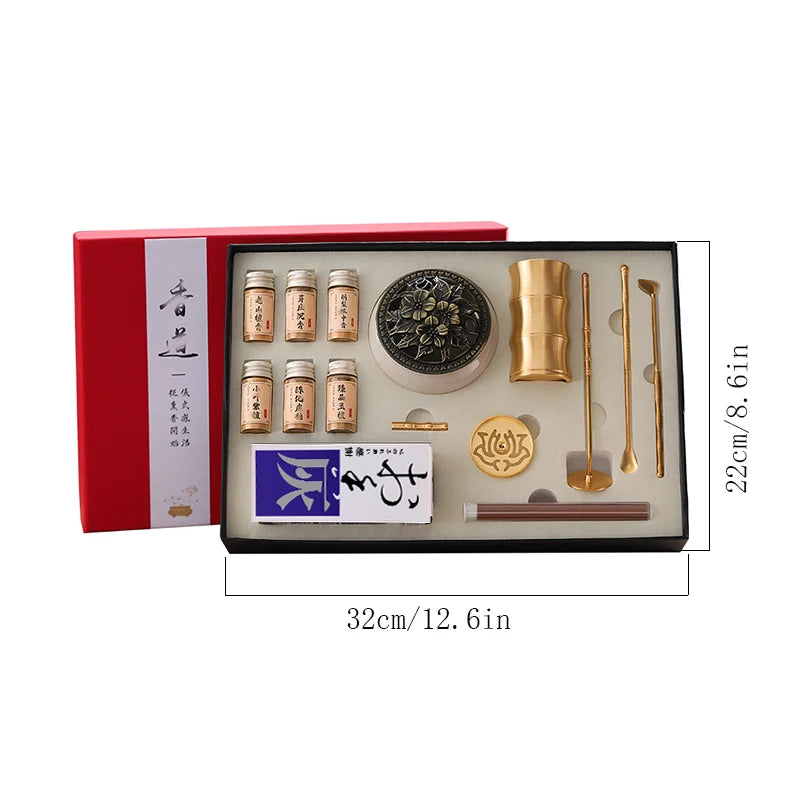 1 piece brass incense burner,fragrant powder tower incense making tool set,incense powder sealing incense sealing tool gift box