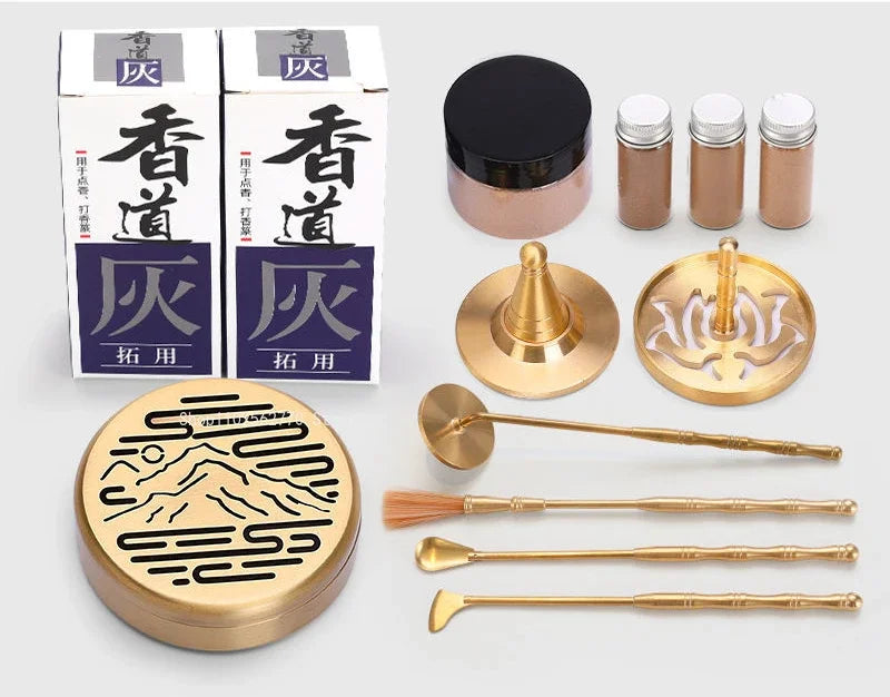 Pure Copper Incense Appliance Set Household Indoor Fragrance Burner Ash Pressure Seal/point/electronic Incense Tool Accessories