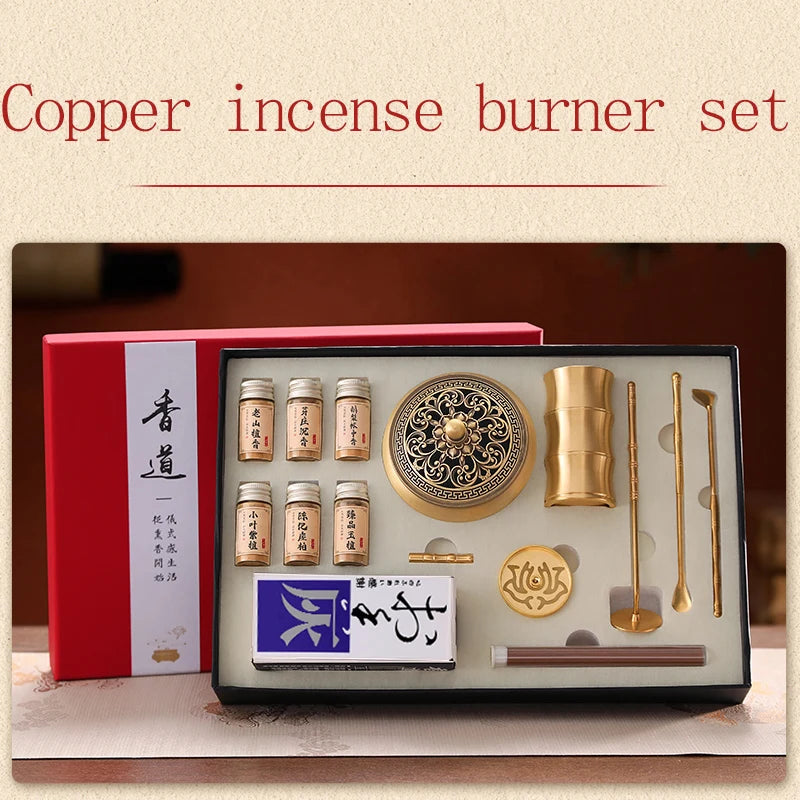 1 piece brass incense burner,fragrant powder tower incense making tool set,incense powder sealing incense sealing tool gift box