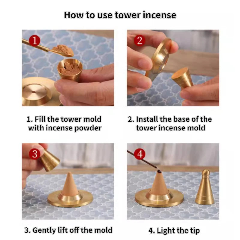 Pure Copper Incense Appliance Set Household Indoor Fragrance Burner Ash Pressure Seal/point/electronic Incense Tool Accessories