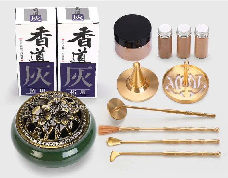 Pure Copper Incense Appliance Set Household Indoor Fragrance Burner Ash Pressure Seal/point/electronic Incense Tool Accessories