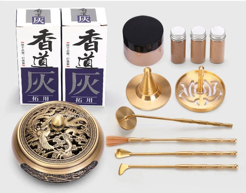 Pure Copper Incense Appliance Set Household Indoor Fragrance Burner Ash Pressure Seal/point/electronic Incense Tool Accessories